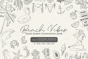 Line Beach Vibes – Summer Clipart