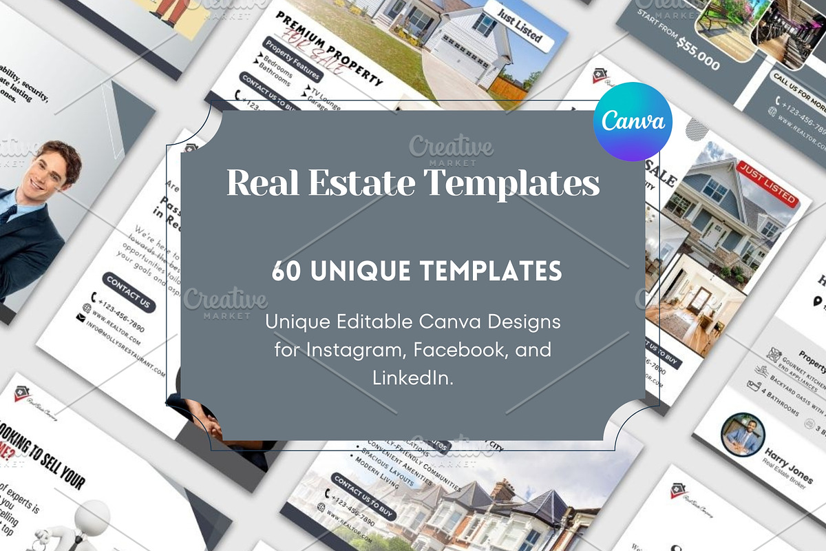 Real Estate Editable Canva Templates, a Social Media Template by I&K (Photo 1 of 2)