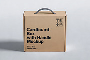 Cardboard Box with Handle Mockup, a Cups & Container Mockup by Pitchlook.Studio (Thumbnail 2 of 4)
