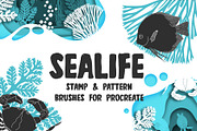 Sealife Procreate Patterns & Stamps, a Brush Add-On by BrushBoy (Thumbnail 1 of 4)