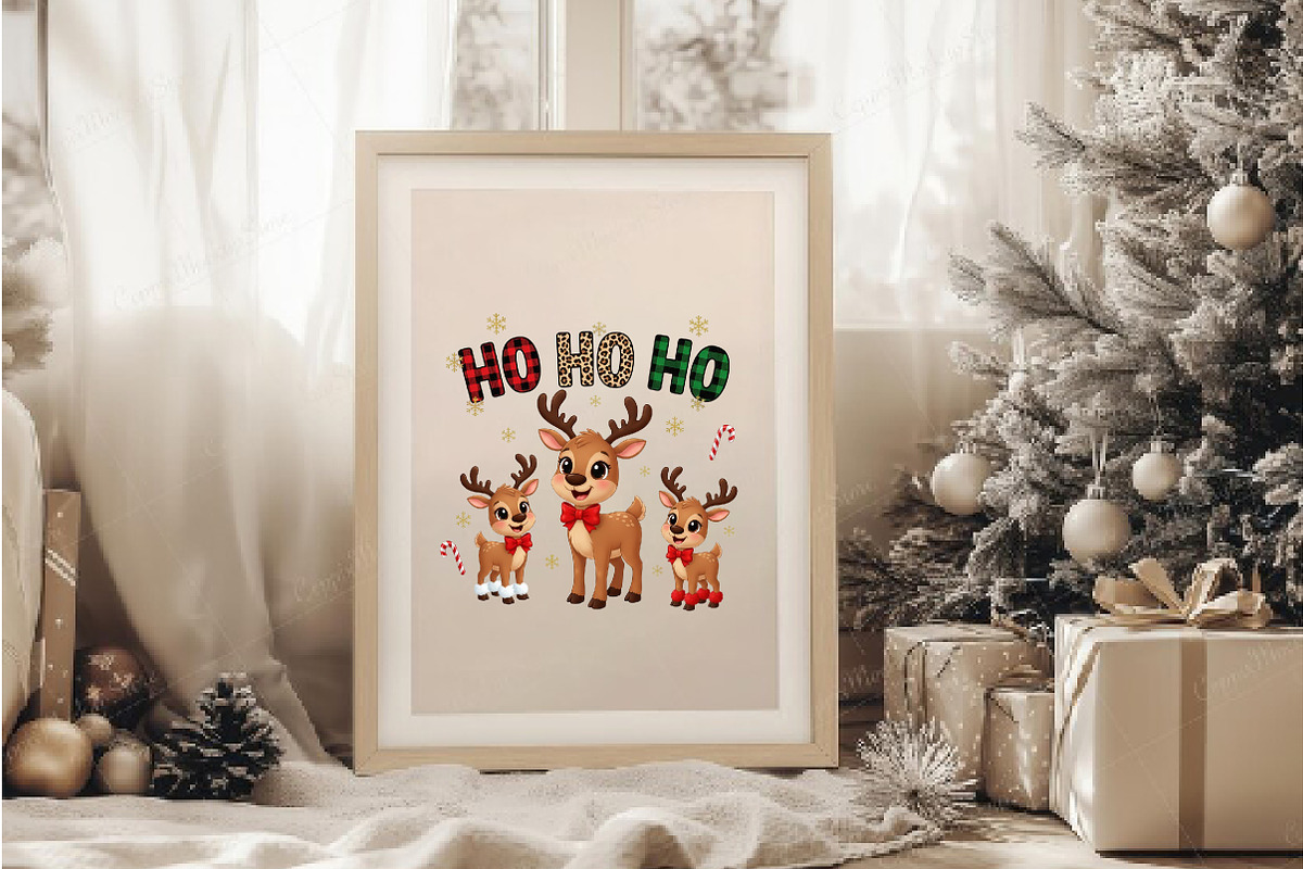 HO HO HO Reindeer PNG, an Illustration by DreamArtGraphic (Photo 3 of 5)