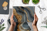Golden Gray Agate Textures Paper Set, a Background Graphic by V Design Creator (Thumbnail 2 of 12)