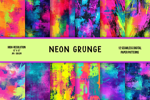 Neon Grunge Seamless - Volume 1
