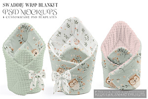 Swaddle Wrap Blankets Minky & Muslin, a Mockup by mock-ups