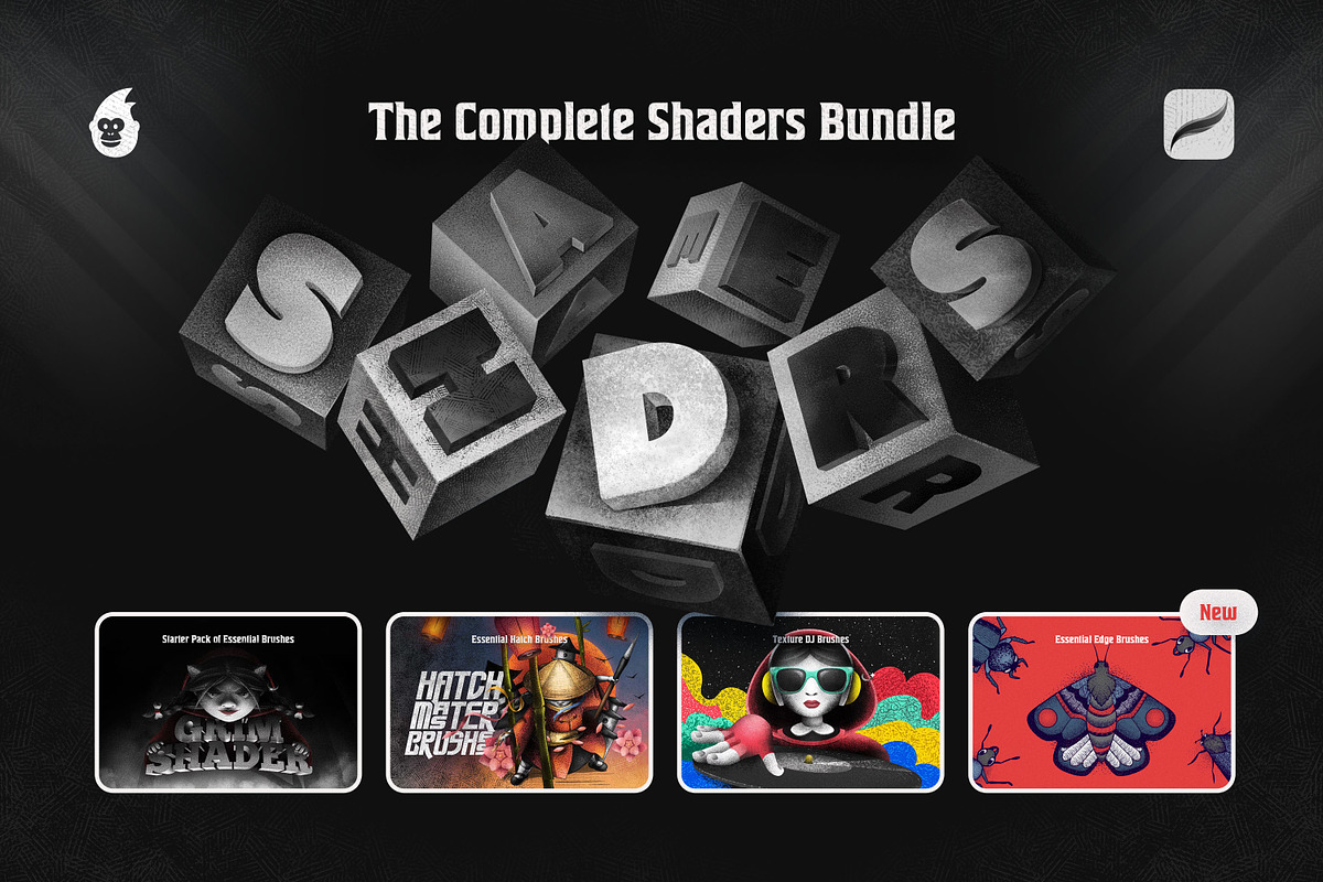 Procreate Shader Brushes Bundle, a Brush Add-On by brushapes.com (Photo 1 of 33)