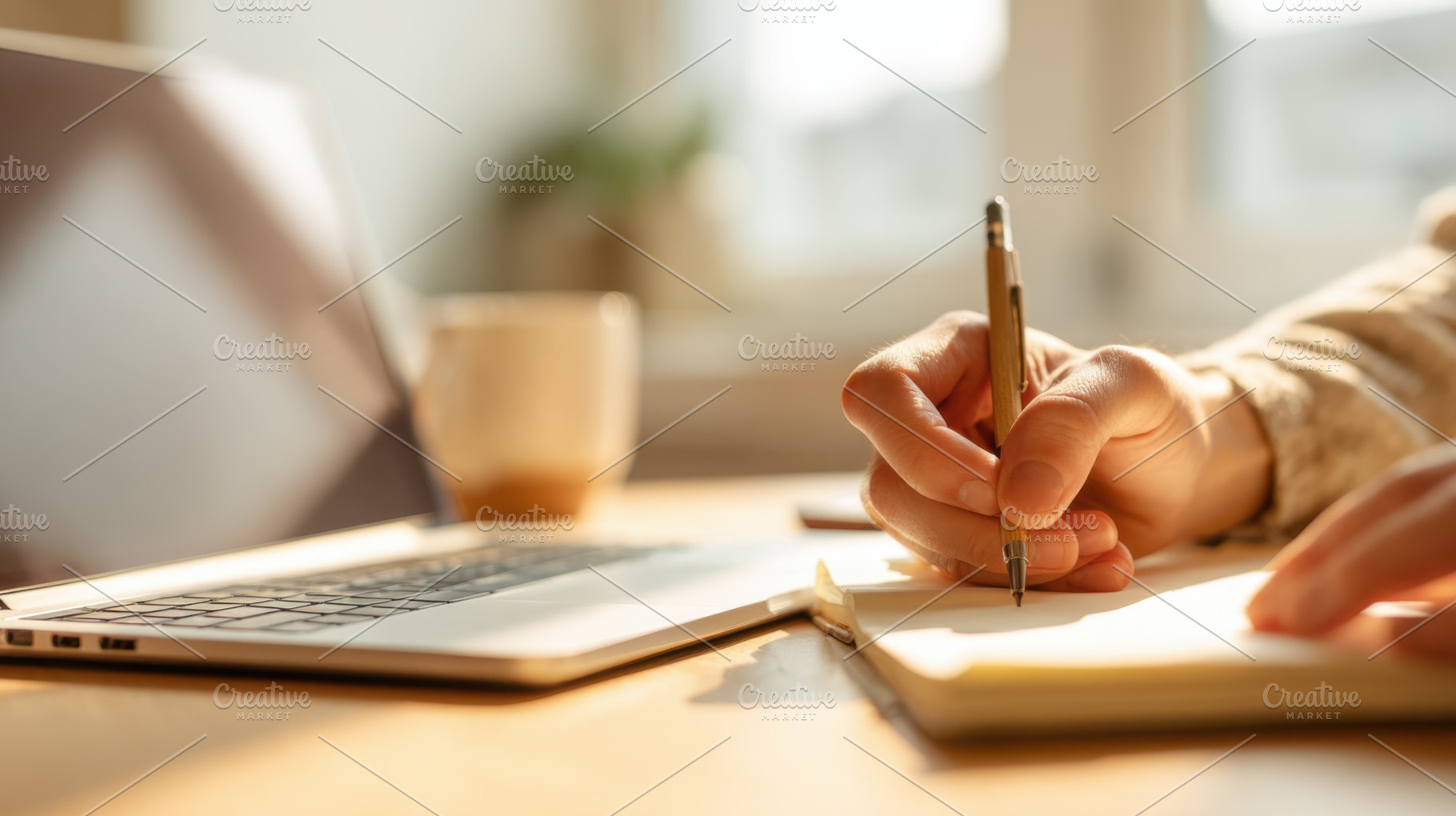 Desk notes with laptop, a Photo by Beautiful things
