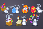 Easter Rabbits with Easter Eggs, an Animal Illustration by yuanden graphics (Thumbnail 3 of 4)
