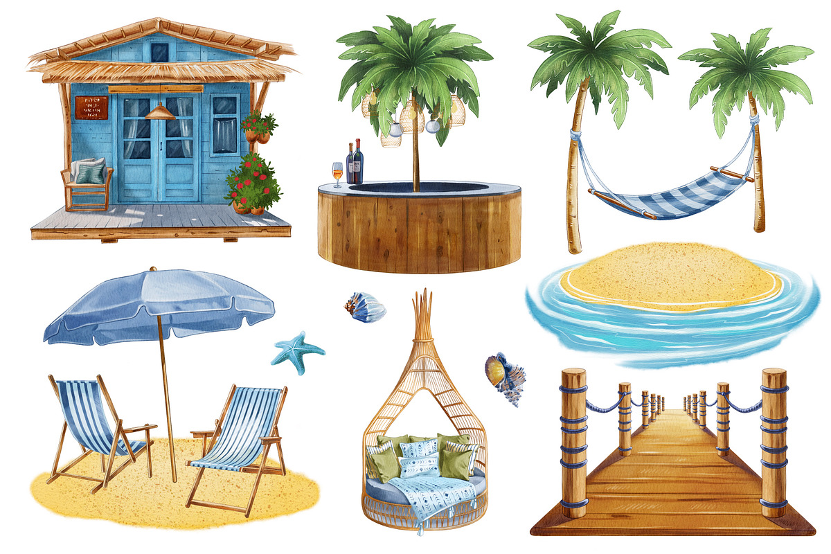 Summer vacation on the beach., a Seasonal Illustration by IrynaPanashii (Photo 2 of 9)