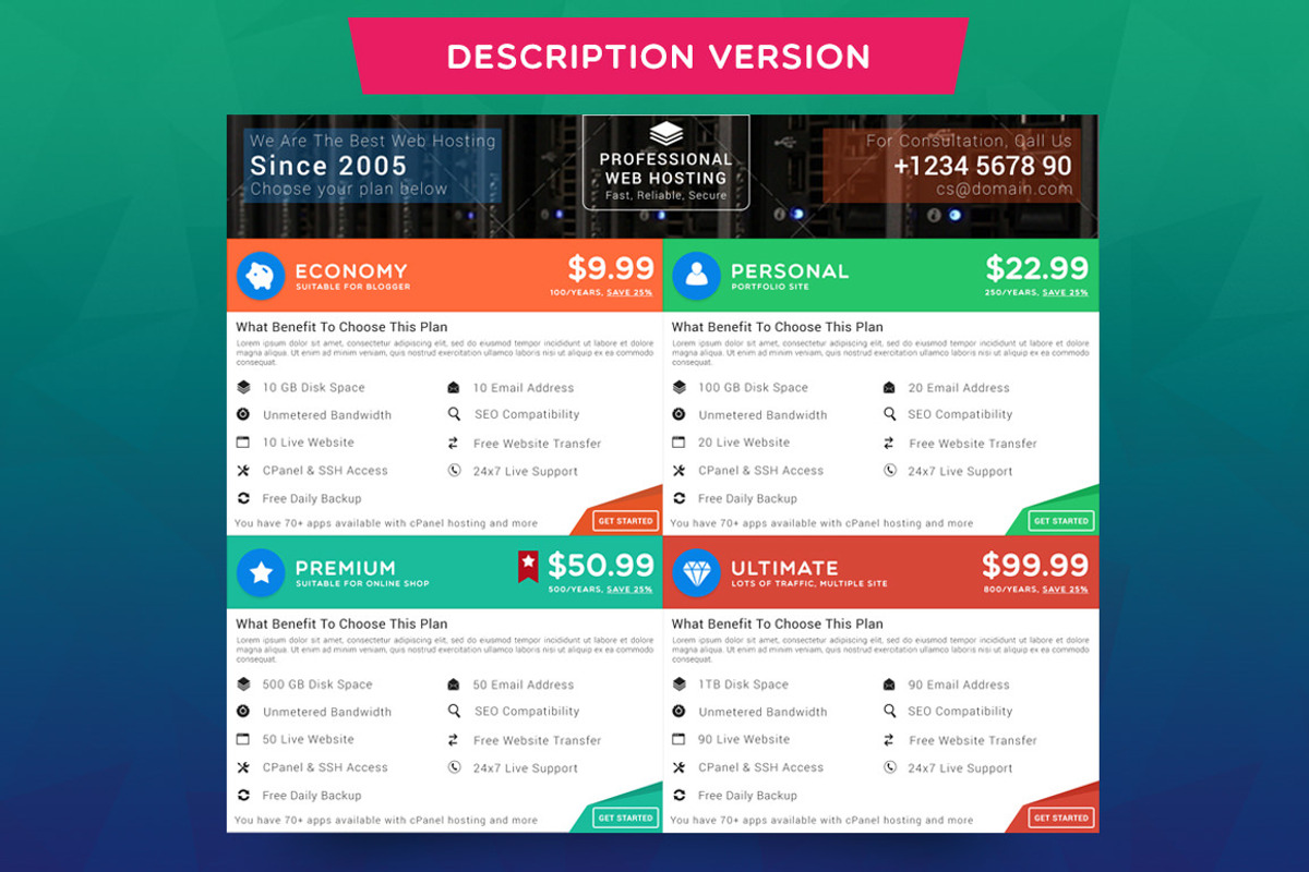 Serva Web Hosting Pricing Tables, a Templates & Theme by Affantjie Photowork (Photo 4 of 4)
