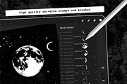 Procreate - Moon and Stars Stamps, a Brush Add-On by DiBrush Studio (Thumbnail 2 of 9)