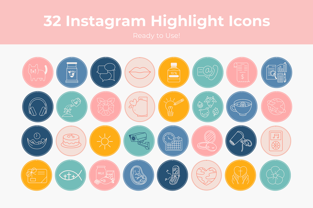 30+ Instagram Highlight Covers, a Social Media Template by Marcia B Studio (Photo 2 of 4)