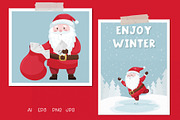 Christmas Santa. Characters & cards, a Seasonal Illustration by Valeria Soloveva (Thumbnail 5 of 5)