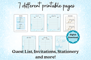 Blue Printable Party Planner PNG