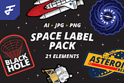 Space Label Pack, an Illustration by Ferrato Design Co. (Thumbnail 1 of 5)