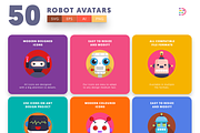 50 Cartoon Robot Avatar Icons Set, an Outline Icon by Dighital (Thumbnail 6 of 10)