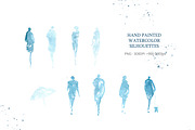 Watercolor Silhouettes People Set, a Person Illustration by AlineArtStore (Thumbnail 4 of 12)