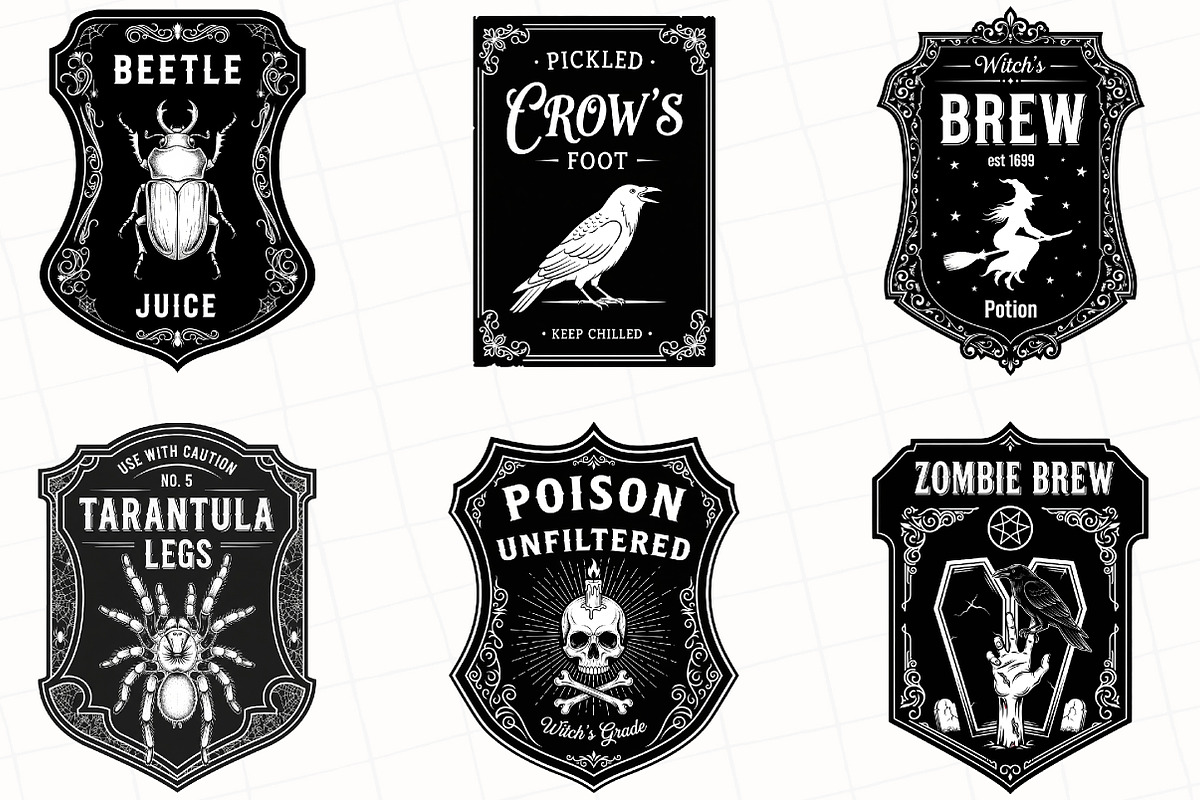 Halloween Witch's Potion Labels PNG, an Illustration by OK Design (Photo 3 of 3)