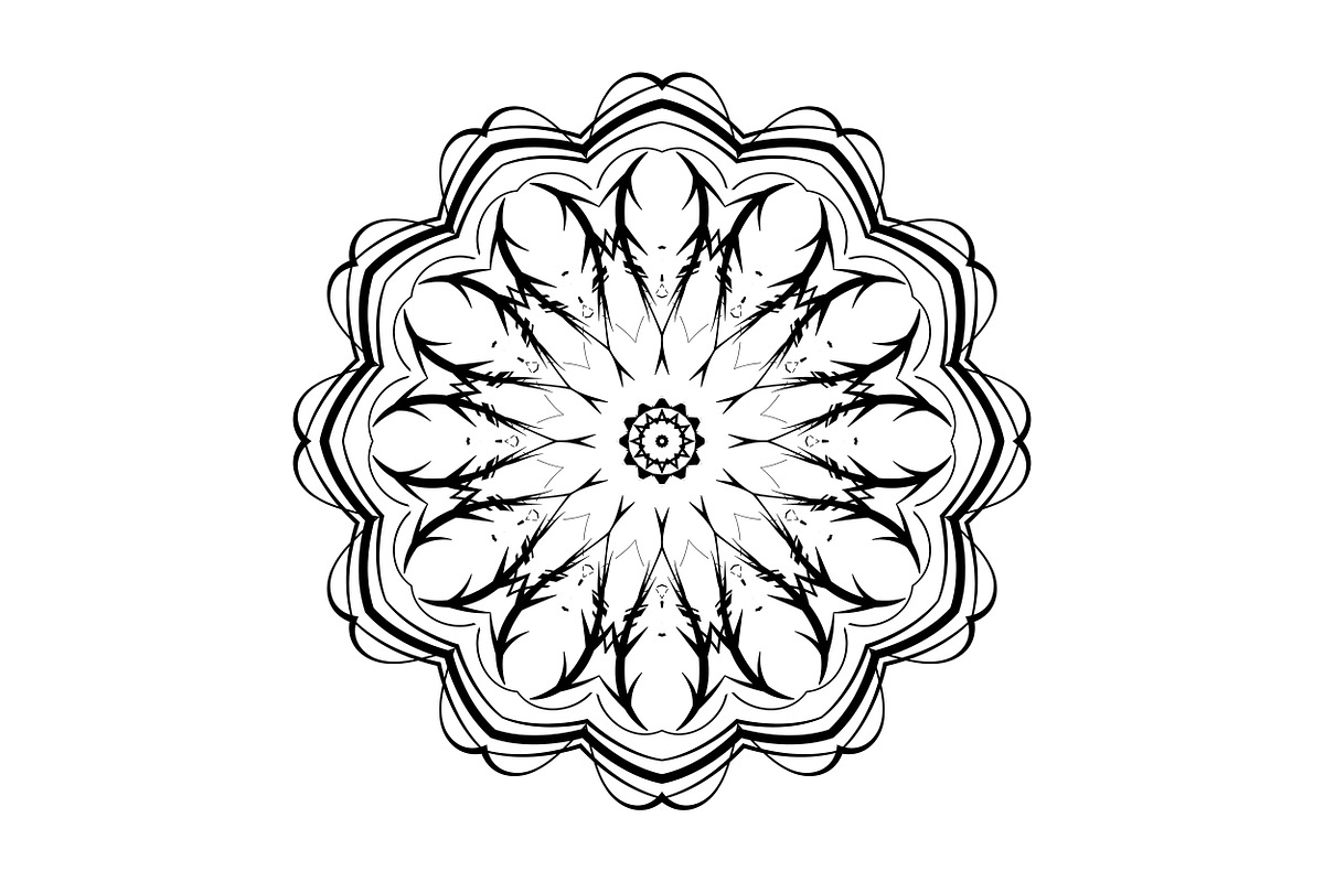 Ornamental Black White Mandala Pack, a Decorative Illustration by NJ Himel (Photo 99 of 103)