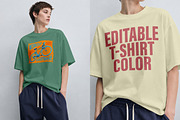 T-Shirt Mockup PSD - Female Model, a Shirt Mockup by Rymden_Fl (Thumbnail 4 of 6)