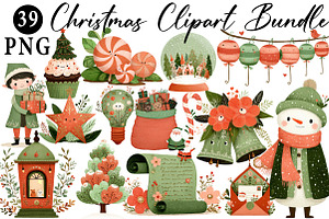 Christmas Clipart Bundle, an Illustration by Daily.Designs