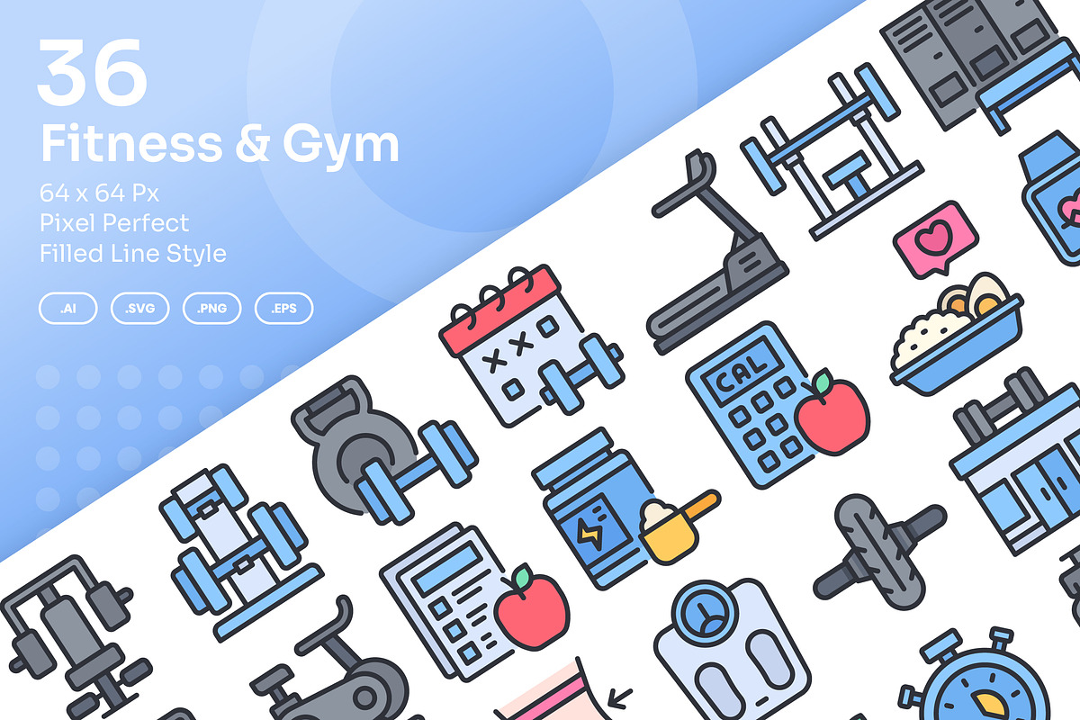 Fitness & Gym Icons - Filled Line, an Icon by Kmg Design (Photo 1 of 3)