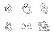 Christmas Ghost Clipart, an Illustration by SinaCreation (Thumbnail 3 of 7)
