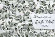 Dark Forest Monochrome Patterns, a Pattern Graphic by KomannaArt (Thumbnail 1 of 7)