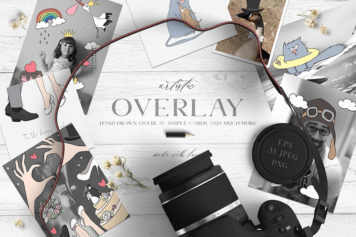 Artistic Funny Overlay + Bonus, an Animal Illustration by Eva Katerina