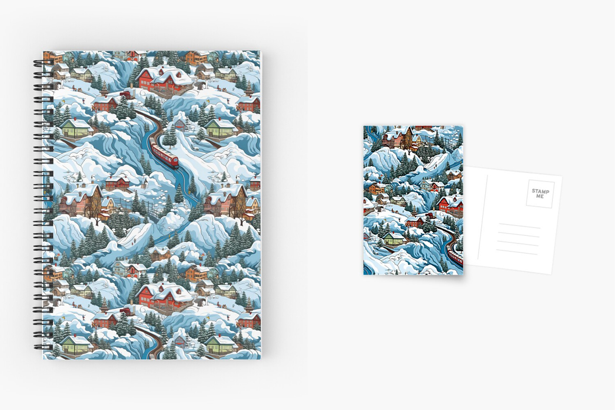 Alpine village pattern, a Pattern Graphic by AlexandraTret (Photo 3 of 3)