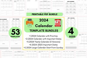 Printable 2024 Monthly Calendar