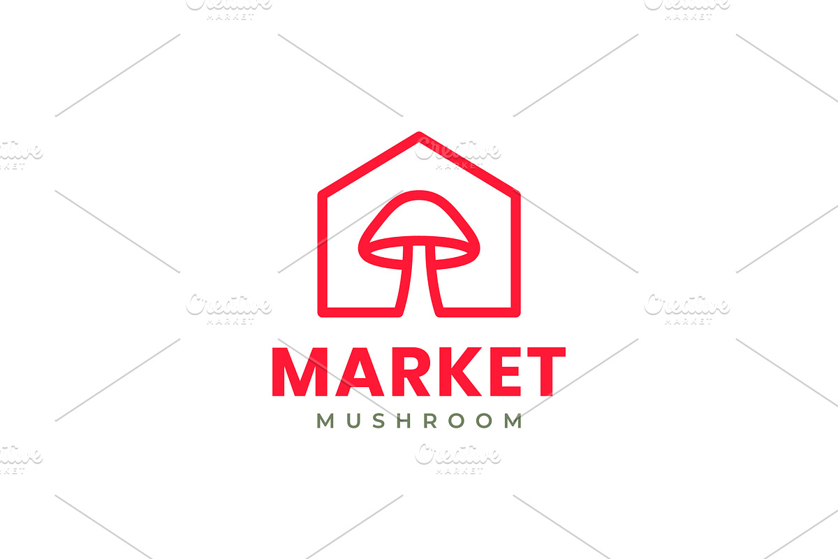 mushroom house vegetable store logo, a Branding & Logo Template by devastd