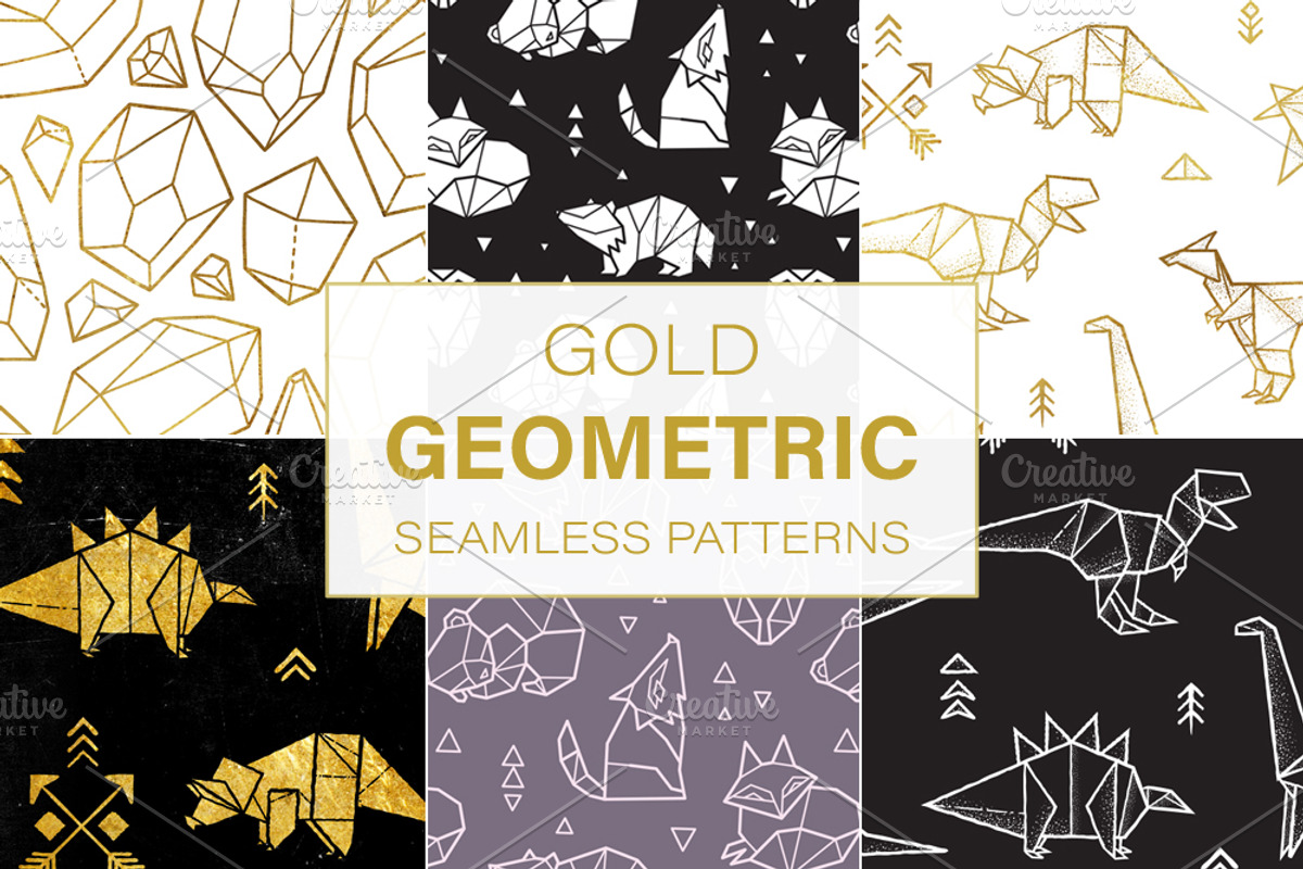 Gold Geometric Patterns, a Pattern Graphic by PenguinHouse (Photo 1 of 10)