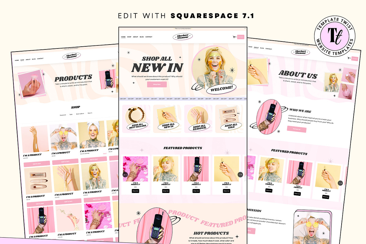 Beauty Squarespace 7.1 Ecommerce, a Squarespace Template by Template Twist Shop (Photo 3 of 10)