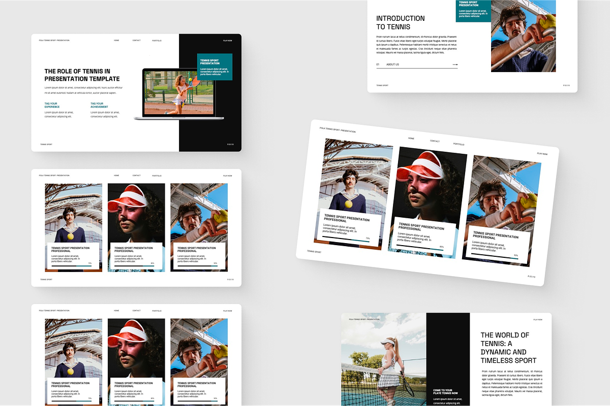 Pola - Tennis Sport Google Slide, a Presentation Template by SquidPixey (Photo 6 of 6)