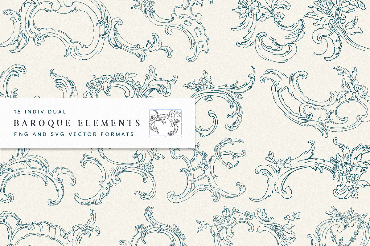 Vintage Baroque Borders PNG and SVG, a Graphic by Century Library (Photo 3 of 9)