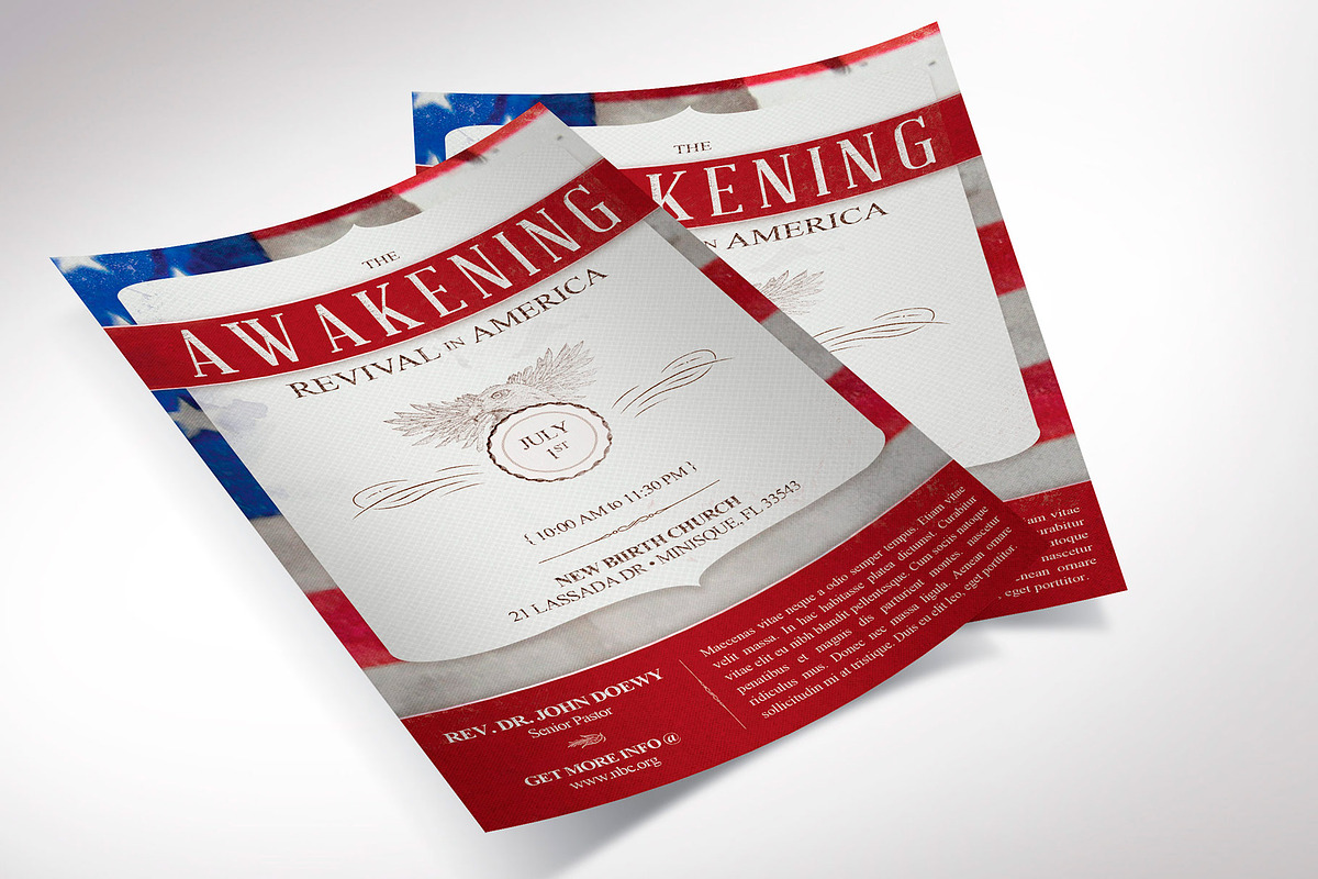 American Patriotic Church Flyer, a Flyer Template by Godserv Designs (Photo 2 of 8)