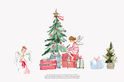 cozy christmas watercolor clipart, a Decorative Illustration by Patishop Art (Thumbnail 4 of 9)