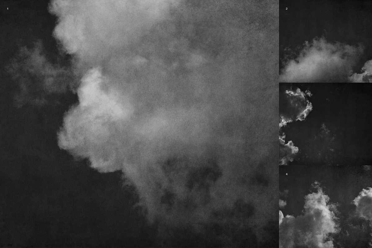 Grunge SKY Backgrounds B/W - BIBIART preview 4