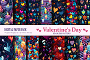 Seamless patterns for Valentines Day, a Texture Illustration by KENO Mascots (Thumbnail 1 of 8)