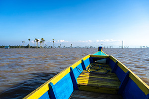 Colorful boat on Lake Tempe, South Sulawesi, Indonesia, a Transportation Photo by GoodGoods