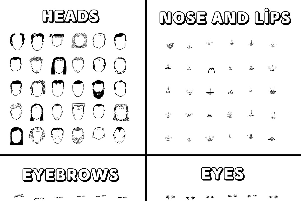 30 different faces