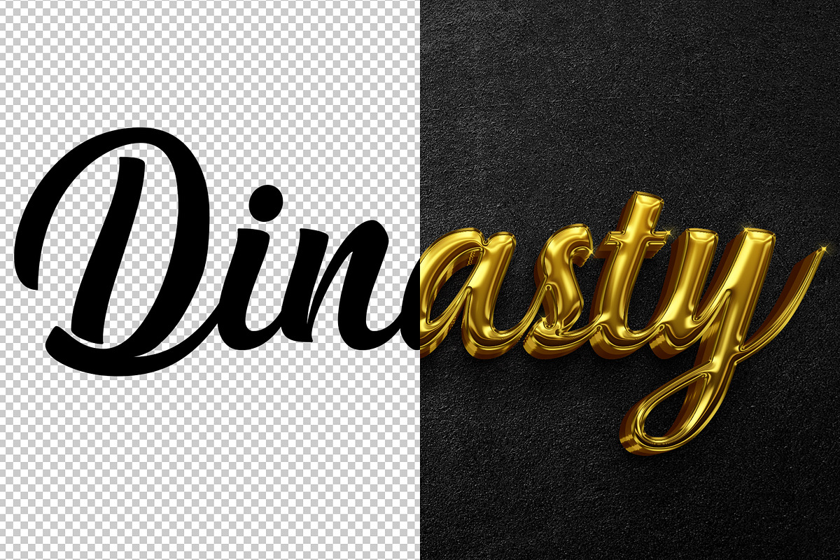 Dinasty gold 3D editable text effect, a Layer Style Add-On by Hello Muh (Photo 2 of 2)