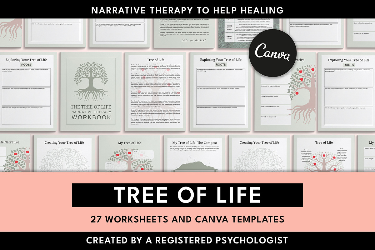 Tree of Life Therapy Canva Templates, a Templates & Theme by Miri Campbell (Photo 1 of 9)