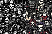 20 Seamless Emo Doodles Patterns, a Pattern Graphic by Nordic Design (Thumbnail 6 of 9)