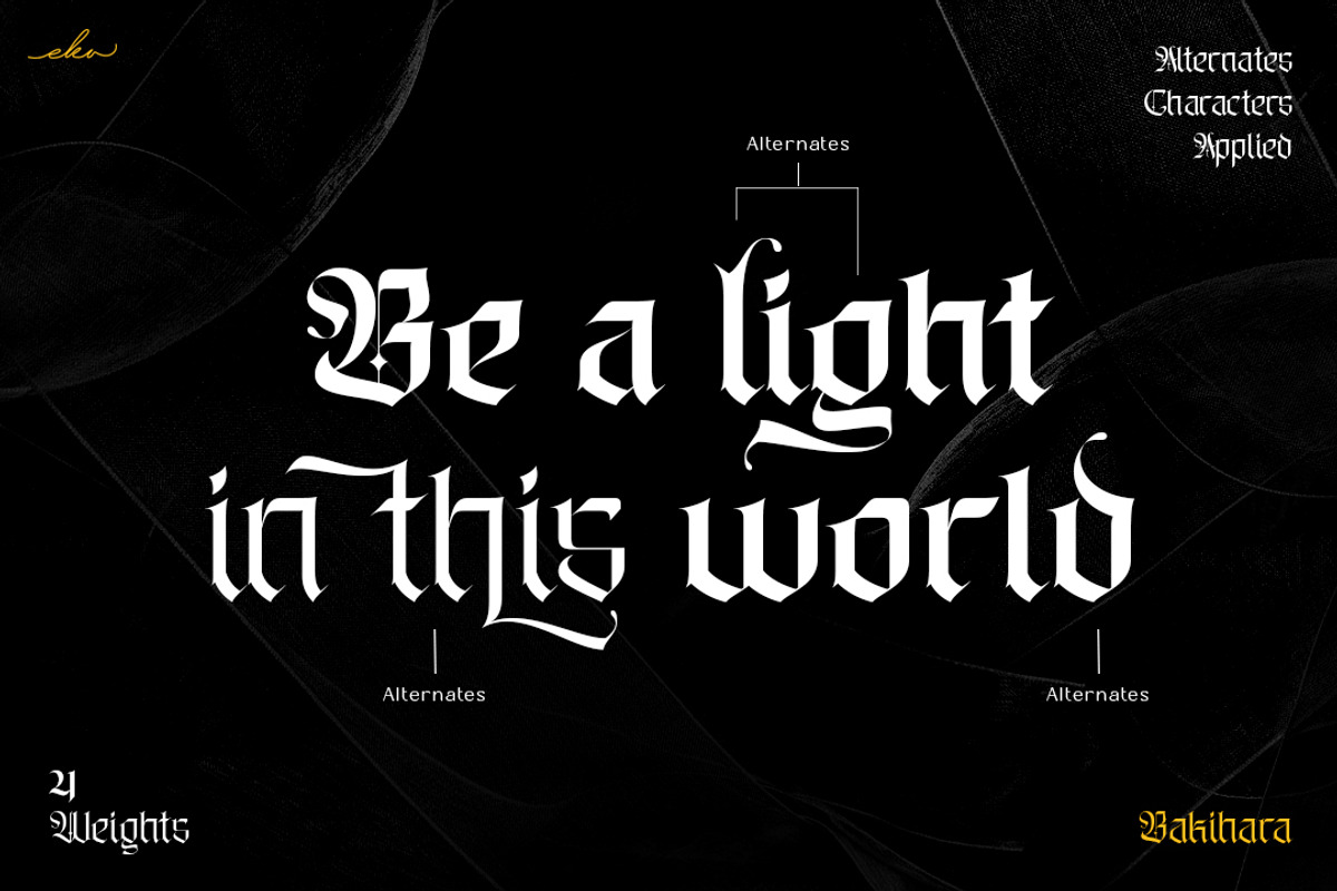 Bakihara - Blackletter Font Family, a Blackletter Font by Ekahermawan (Photo 10 of 13)
