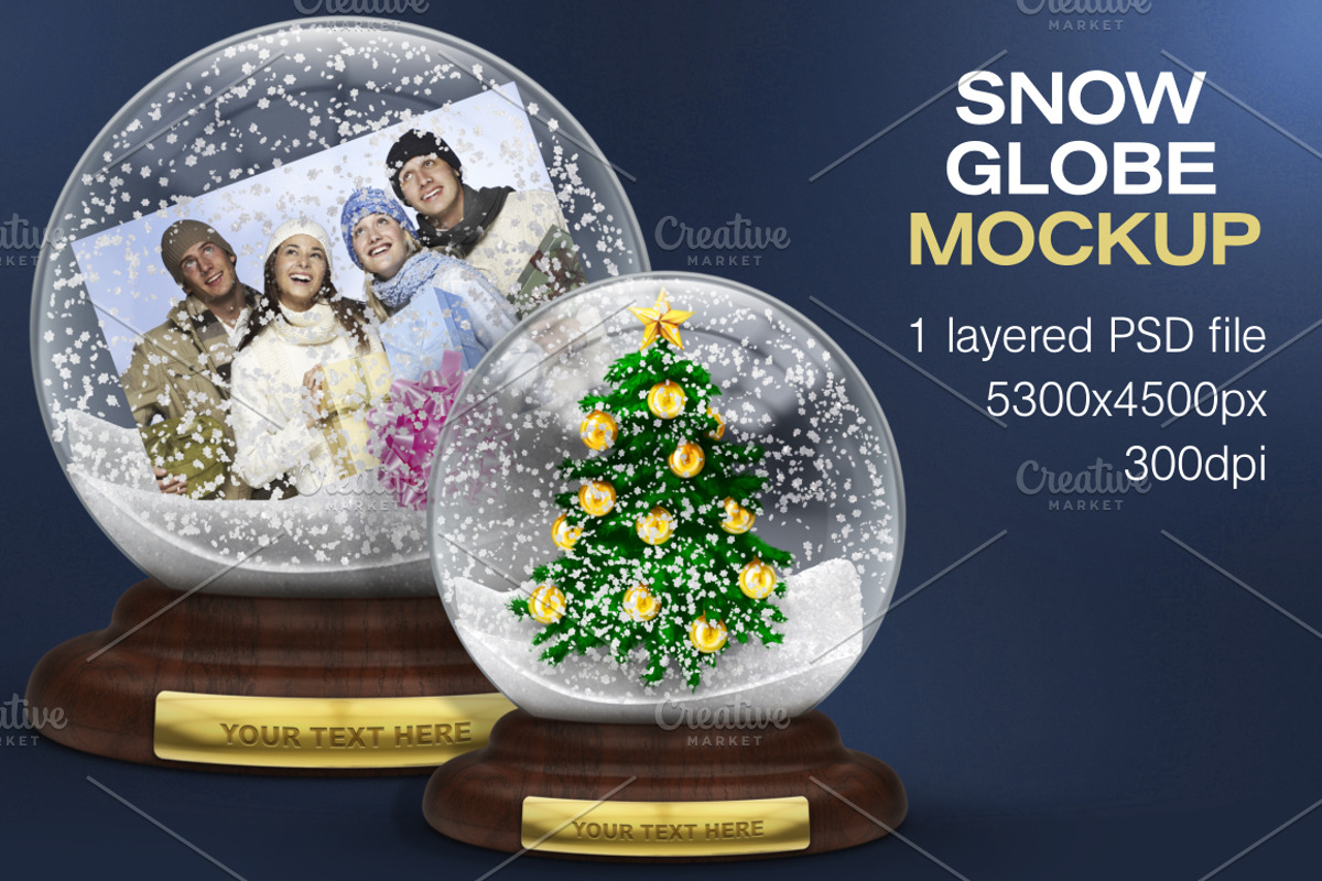 Snow Globe Mockup, a Product Mockup by Digitalphaser (Photo 1 of 6)