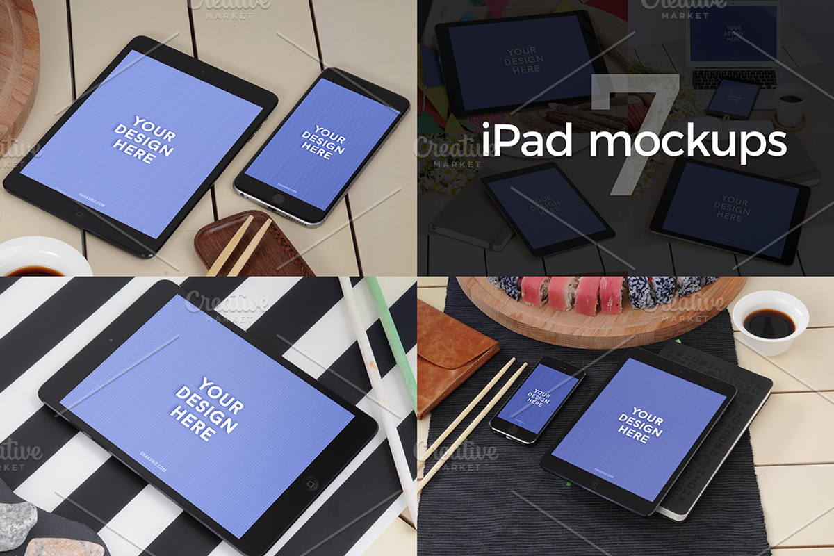 7 iPad mockups, an iPhone Mockup by Shakuro (Photo 1 of 2)