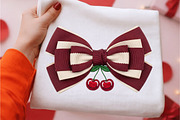 Cute Cherry Bow Design PNG, an Illustration by DreamArtGraphic (Thumbnail 1 of 4)