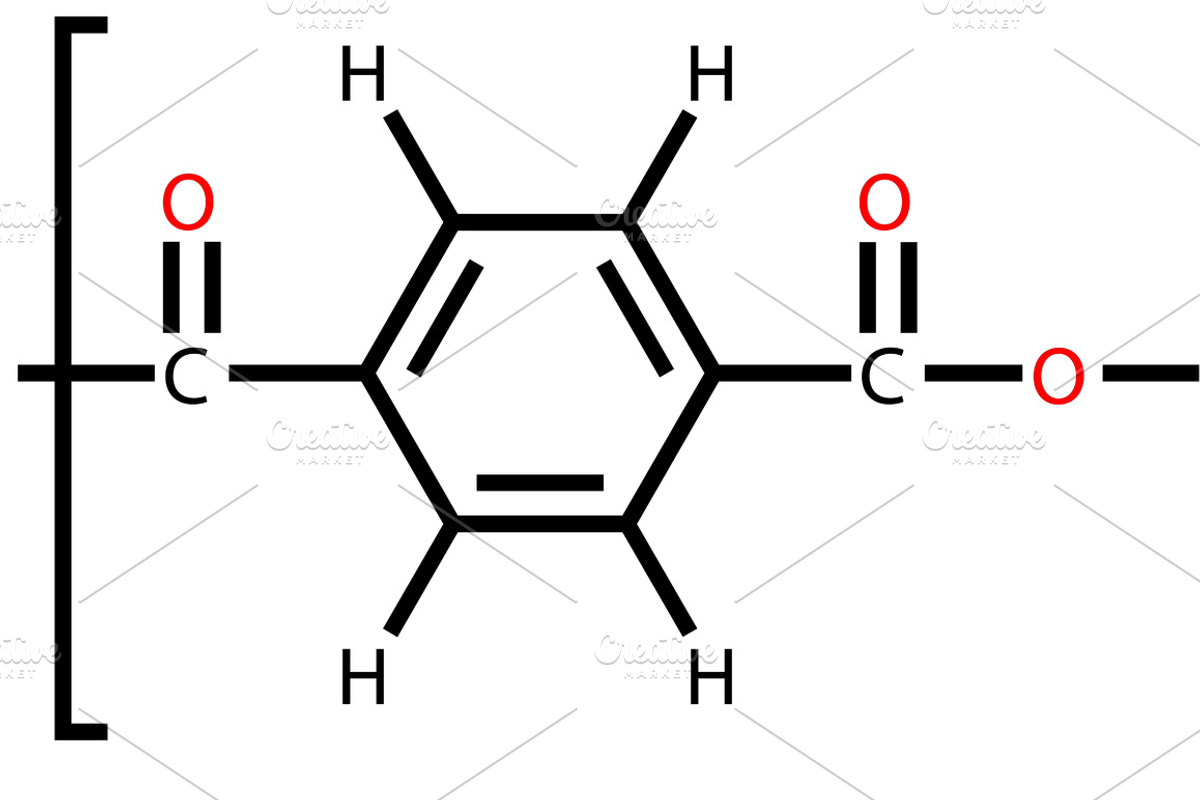 Polyethylene terephthalate (polyeste, a Food Illustration by Leonid Andronov