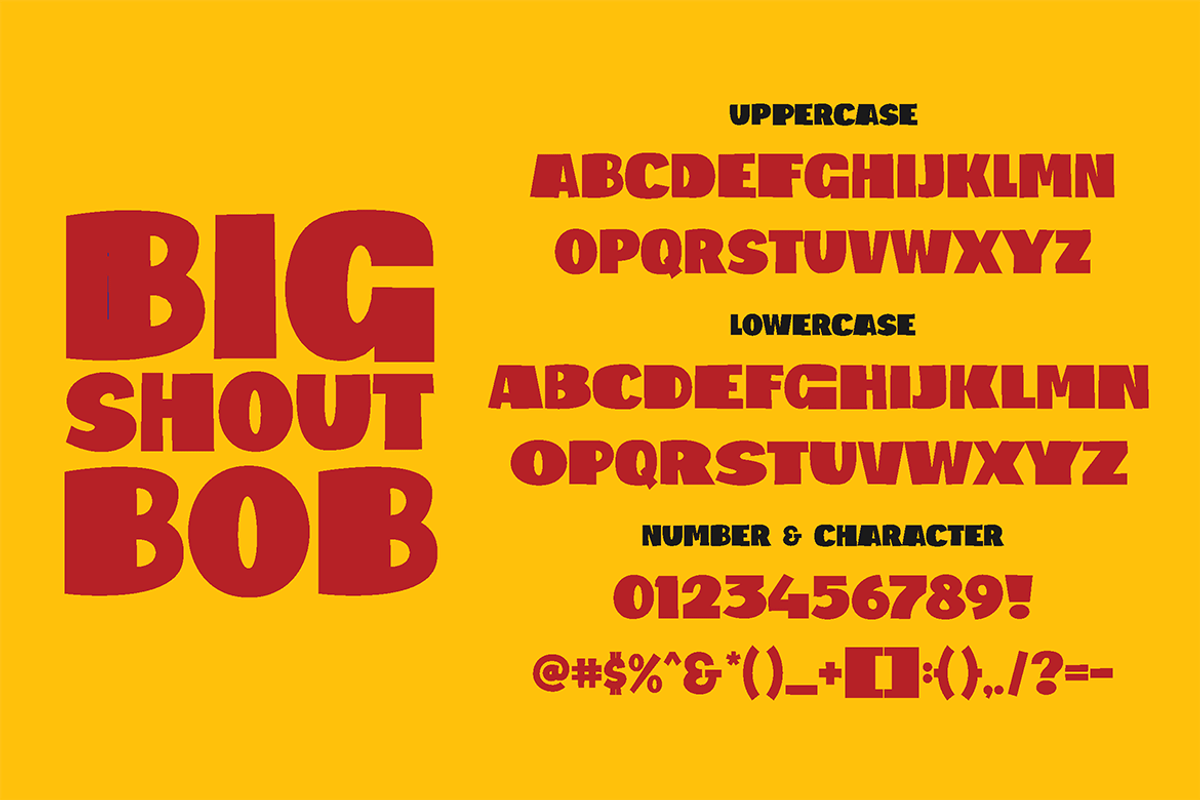 Big Shout Bob - Block Font, a Sans Serif Font by tokokoo (Photo 5 of 12)